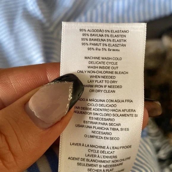 NWOT | Michael Kors | Cold Shoulder | Blue & White Stripe | Long Sleeve Top | S… - Picture 13 of 14